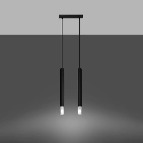 Závěsné svítidlo Wezyr 2 černé moderní nad stůl do obýváku nebo kuchyně Sollux