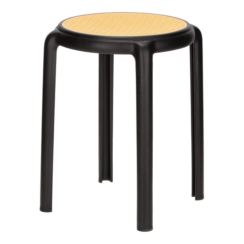 Černá stolička Zula Intesi do kuchyně a na balkon, boho styl, plastová, snadno čistitelná, stohovatelná