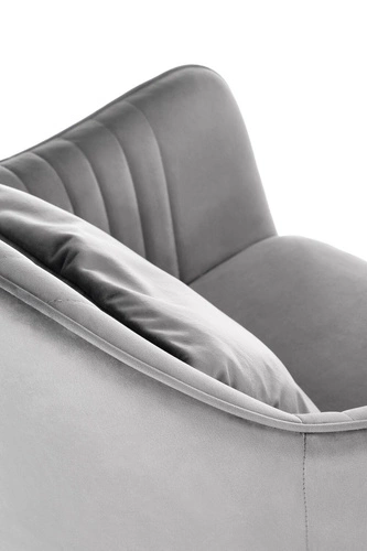 Čalouněná sametová židle Jovite šedá s područkami do jídelny a obýváku Intesi