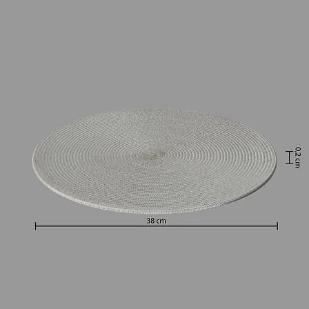 Šedý kulatý prostírání pod talíř 38 cm z polypropylenu do kuchyně 5five