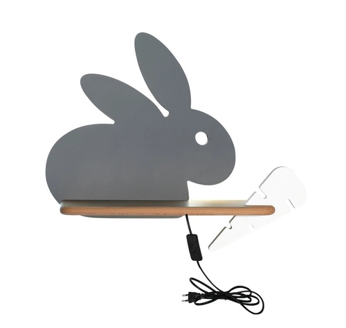 Nástěnná lampa Rabbit lamp 4W LED 4000K iq kids s kabelem šedá+bílá