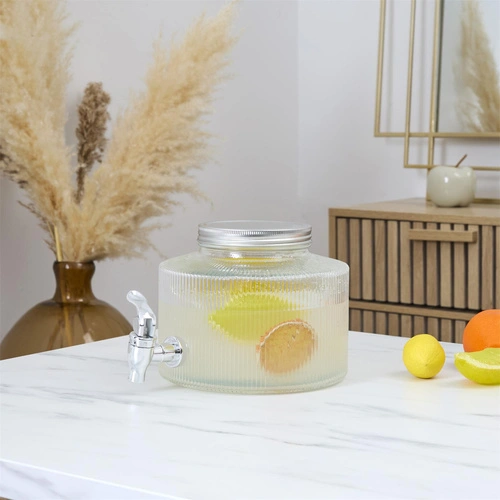 Skleněný nápojový dávkovač s kohoutkem Colar 2 l Intesi na limonádu a vodu