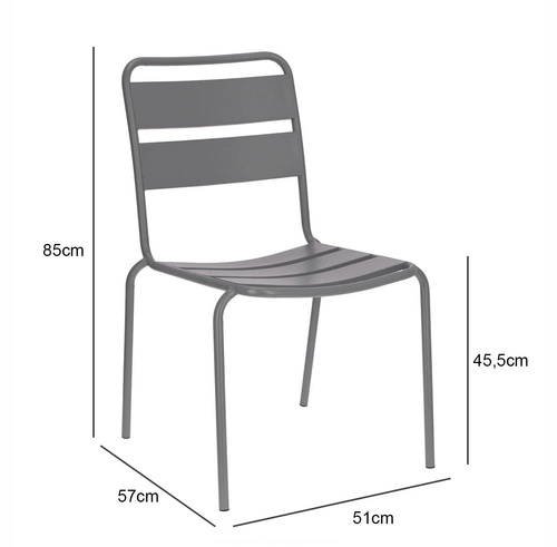 Kovová židle Barco šedá moderní do kuchyně a zahrady Intesi snadné čištění