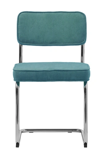 Čalouněná židle Tepper modrý manšestr moderní do jídelny a obývacího pokoje