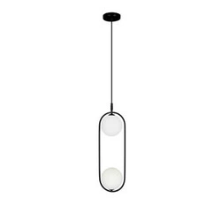 Závěsné svítidlo Cordel moderní černé skleněné dvoubodové do obýváku a jídelny
