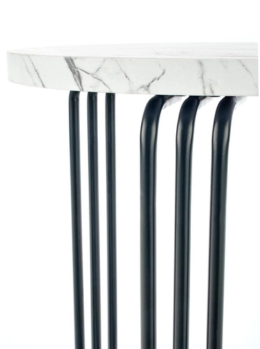 Konferenční stolek Lintica kulatý bílý mramor moderní loft do obýváku Intesi 40 cm