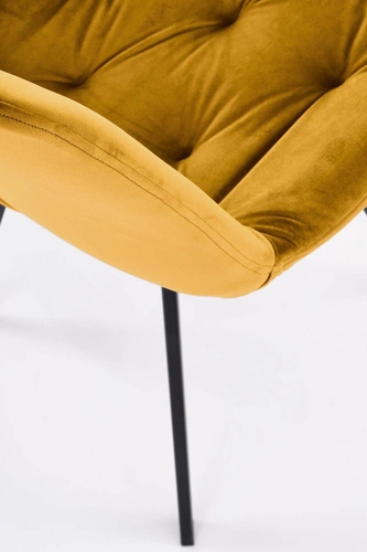 Otočená moderní jídelní židle Veroniq Intesi sametová hořčicová