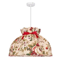 ROZANO závěsná lampa bílá 1x40W E27 stínidlo s květinou