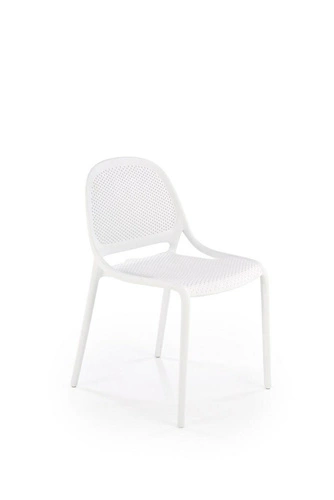 Bílá jídelní a zahradní židle z plastu, moderní, stohovatelná, Lynette Intesi