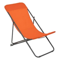 Zahradní skládací lehátko Setubal oranžové kovové klasické na terasu a balkon Atmosphera