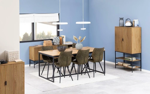 Knihovna Jaipur dub černý 140 cm moderní industriální s nastavitelnými policemi Actona