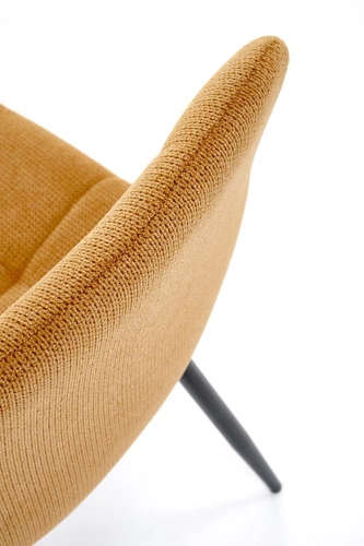 Čalouněná jídelní židle Fime Intesi hořčicová moderní na černých nohách