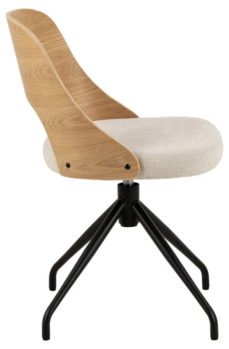 Otočená čalouněná židle Lucy skandinávská béžová dubová jídelní moderní Actona