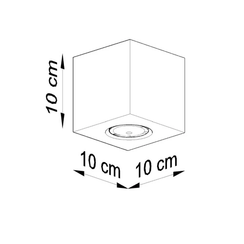 Dřevěné stropní svítidlo QUAD Sollux minimalistické čtvercové do obýváku 10x10 cm