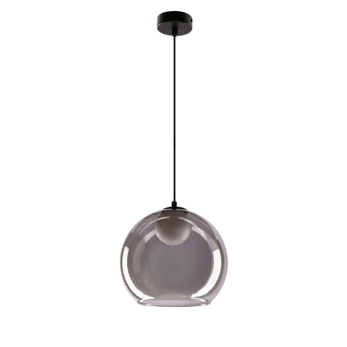Závěsná lampa Brin černá 1x15W G9 kouřová+bílý difuzor