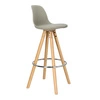 Barová židle Nord šedá s opěrkou do kuchyně a jídelny moderní dřevěná z ekokůže Intesi