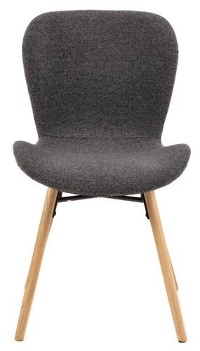 Čalouněná jídelní židle Batilda Actona antracitová skandinávská s dubovými nohami