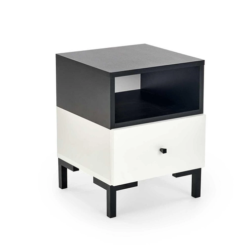 Moderní bílý noční stolek se zásuvkou Tisaia Intesi do ložnice 40x40 cm