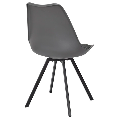 Čalouněná židle Atom Intesi šedá do jídelny a obýváku moderní s kovovými nohami