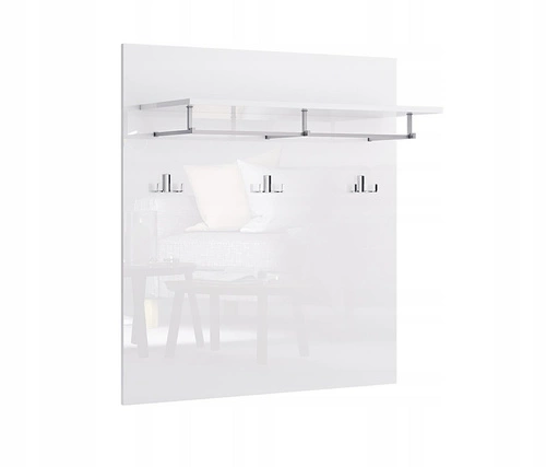 Nástěnný věšák Amanda bílý lesk s policí moderní do předsíně Intesi