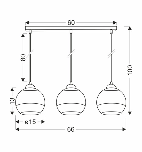 Závěsná lampa Contessa černá 3x40 E27 zlaté stínítko