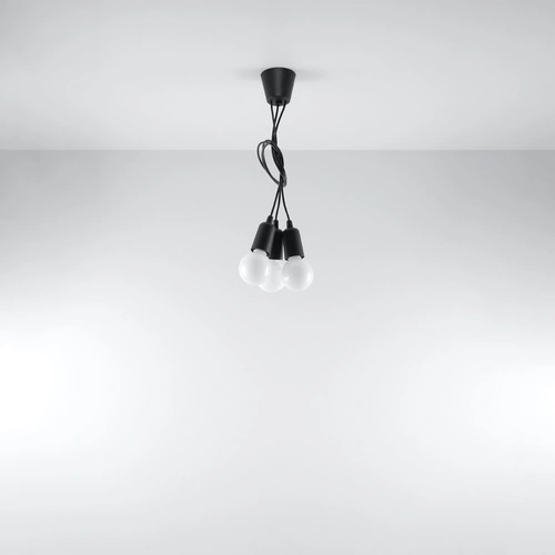 Závěsné svítidlo Diego 3 černé moderní nastavitelné do obýváku nad kuchyňský ostrůvek Sollux