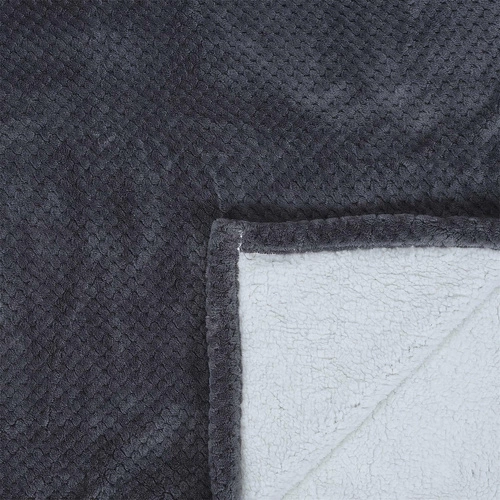 Intesi Sherpa silná prošívaná deka šedá 180x220 cm teplý přehoz na pohovku do obýváku