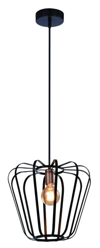 Měděná závěsná lampa Jonas 1x40W E27 stínidlo černé
