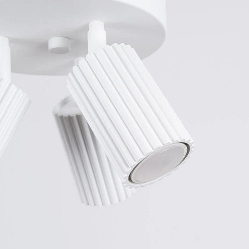 Moderní bílý stropní plafon KARBON 3P s nastavitelným stínidlem do obýváku a ložnice