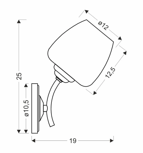 Nástěnné svítidlo Zina skleněné bílé stínidlo patina moderní do ložnice a obýváku Candellux