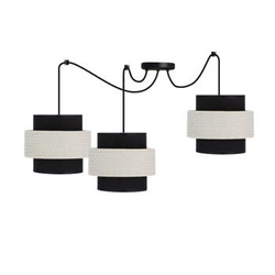 Benta p závěsná lampa černá 3x40W E27 stínidlo černá+krémová