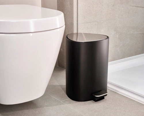 Joseph Joseph EasyStore odpadkový koš do koupelny 5l černý matný s pedálem oválný