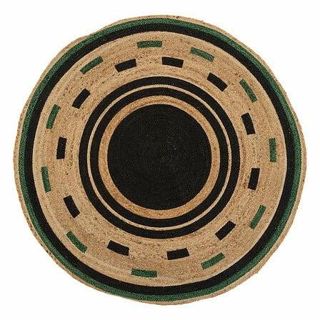 Kulatý jutový koberec Malakite 120x120 cm boho do obýváku a ložnice Atmosphera černý/přírodní