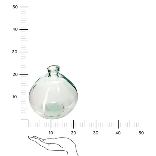 Skleněná váza Recyc průhledná 22 cm moderní do obýváku na květiny Atmosphera