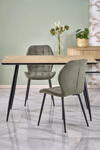 Jídelní stůl Kiefer 120x80 cm moderní loftový přírodní deska černé nohy Intesi