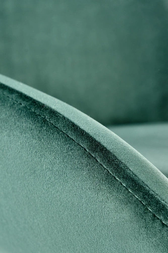 Čalouněná sametová židle Margau zelená s područkami do jídelny a obýváku moderní Intesi