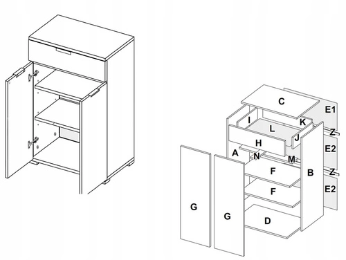 Komoda Tissa 80 cm bílý lesk se zásuvkami moderní do obýváku nebo ložnice Intesi