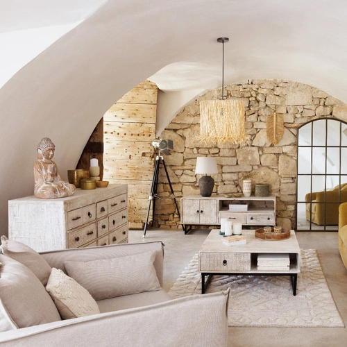 Relaxační křeslo Odilon XL béžový samet s područkami do obýváku Atmosphera