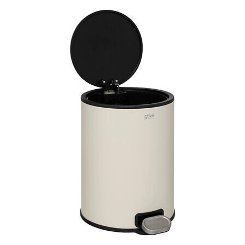 Koupelnový odpadkový koš Delta béžový 6 l moderní s vyjímatelnou vložkou 5five