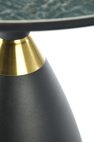 Kulatý konferenční stolek Namas glamour se zelenou mramorovou deskou do obýváku