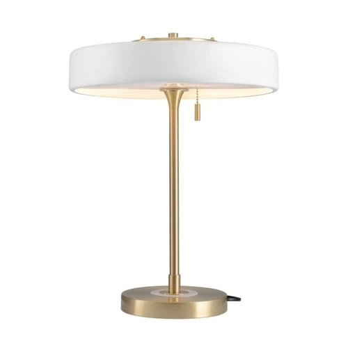 Stolní lampa ARTDECO bílá a zlatá glamour do obýváku a ložnice se skleněným stínidlem 47 cm