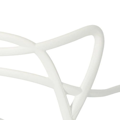 Bílá jídelní židle Lexi inspirovaná Master, moderní stohovatelná s područkami