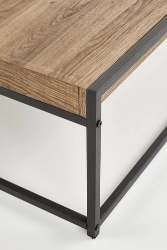 Obdélníkový konferenční stolek loftový ořech medový s úložným prostorem do obýváku Intesi