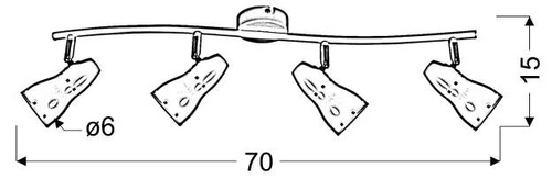 Stropní světelný pásek Fiord 4x40W E14 bílý
