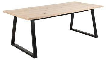 Jídelní stůl Malika 220x100 cm moderní bělený dub s černými nohami Actona