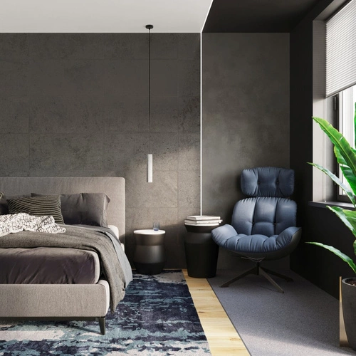 Závěsné svítidlo LUVO šedý betonový válec moderní nad kuchyňský ostrůvek a do obýváku