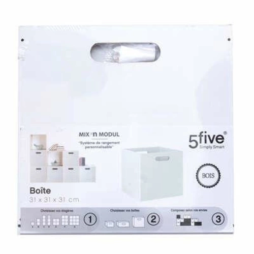 Úložný box do regálu 31x31 bílý MDF moderní na knihy 5five simply smart