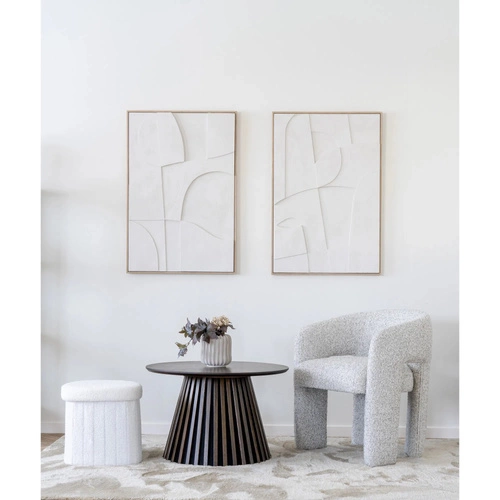 Bílý puf Medford teddy boho s úložným prostorem do obýváku a ložnice měkký čalouněný Intesi