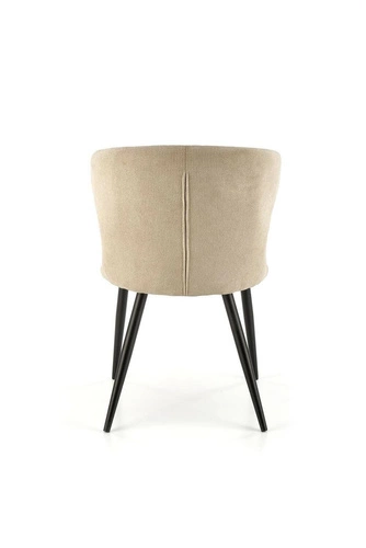 Čalouněná židle Odile béžová do jídelny a obýváku moderní na černých nohách Intesi