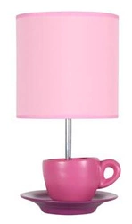 Noční lampička do ložnice růžová keramická moderní s látkovým stínidlem CANDELLUX 31 cm